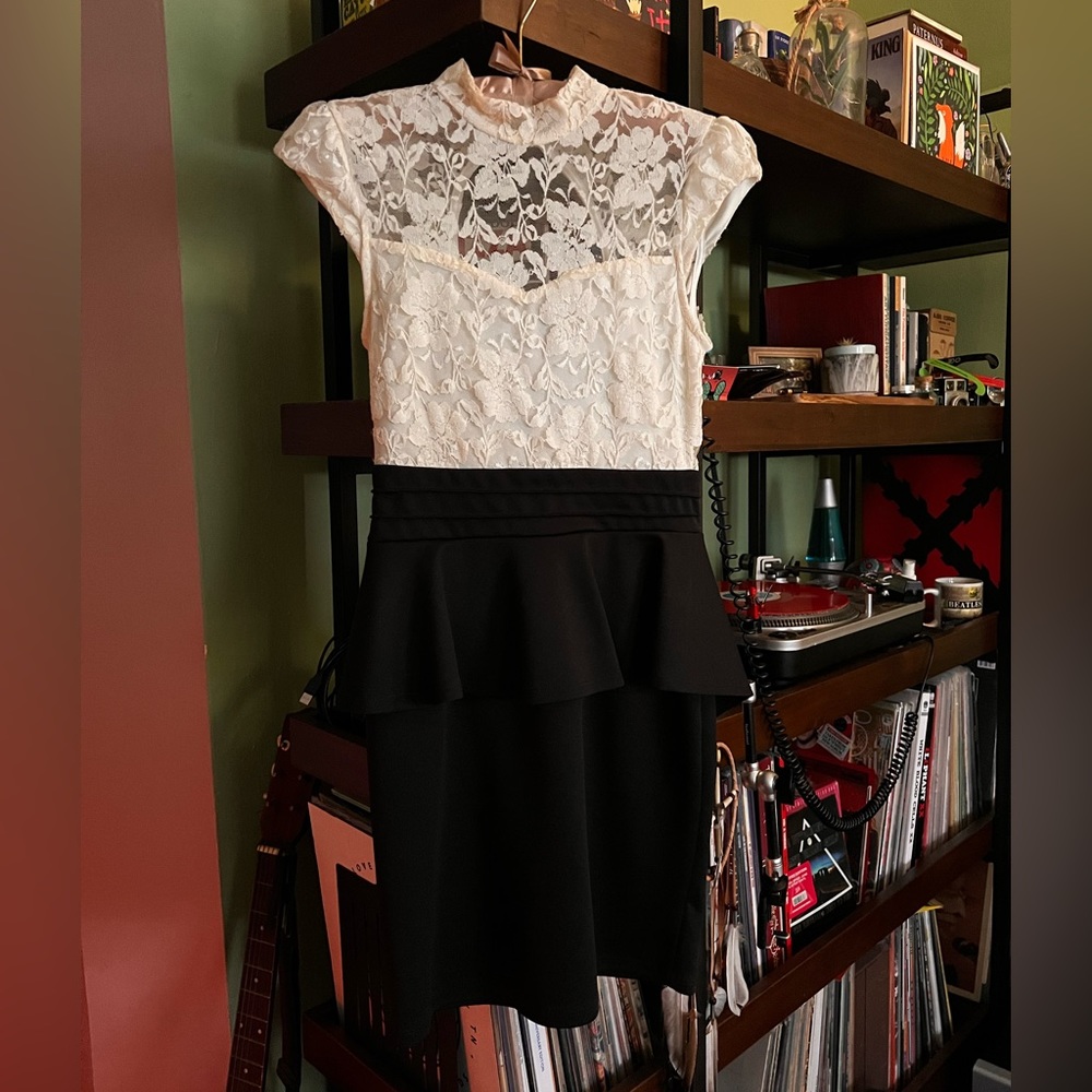 Mini Dress with Layered Lace Frill